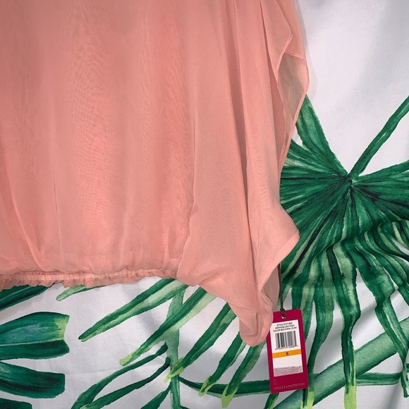 Vince Camuto Coral Chiffon Layered Blouse​ - Picture 8 of 13